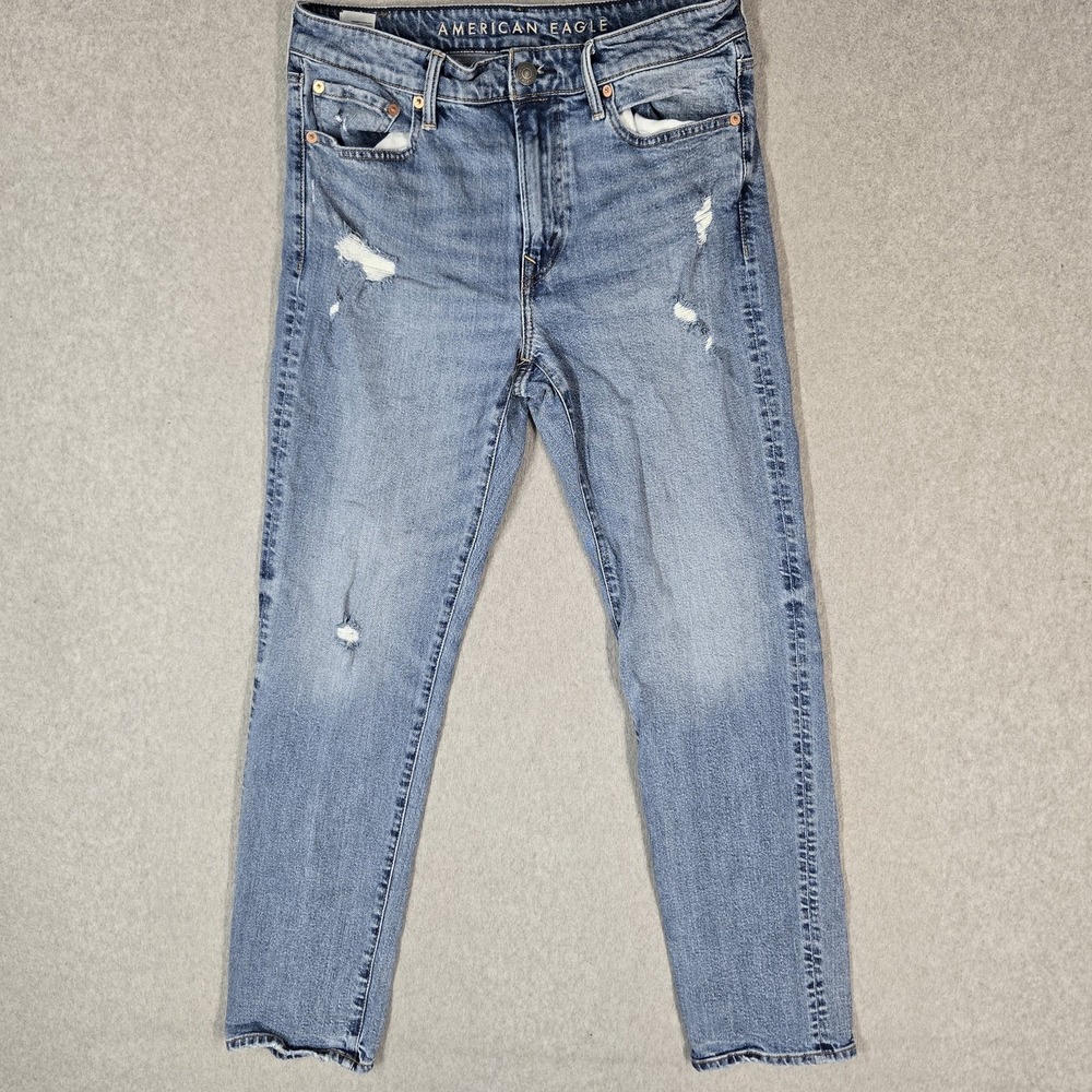 American Eagle Men Jeans 32X32 Blue Denim Easyflex Slim Straight Grunge
